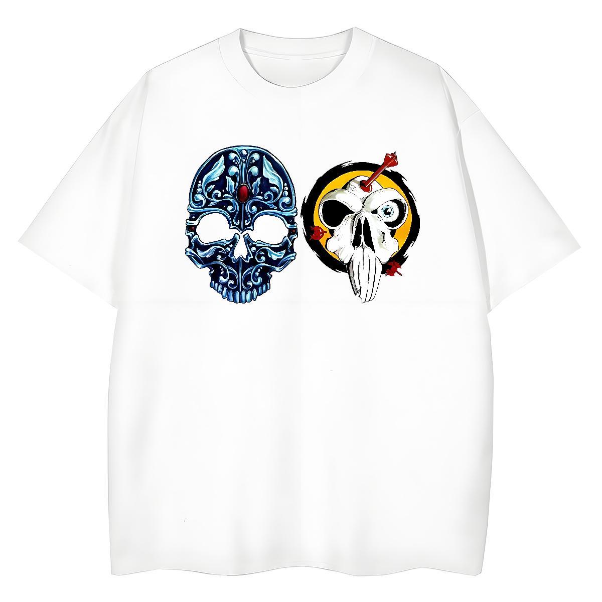 TOP Quality Womens T Shirts 230g 100% Cotton Crew Neck Breathable Street skull Tshirt for Man Woman Free Shipping Graphic Clothes Shirt