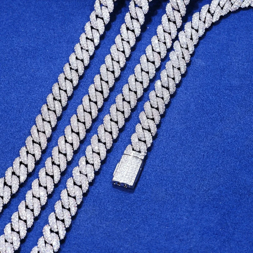 10mm CZ Stone cuban k chain Sier Gold Plated Iced Out Miami Cuban Chain Necklace for Men Women 240930