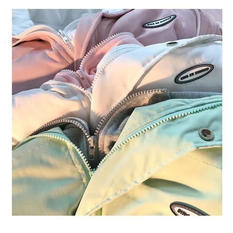 French Trend Sweet Wind Fake Two piece Milk Fufu Cotton Mat Jacket Womens Y2K Hoodie Casual Loose Coat 241009