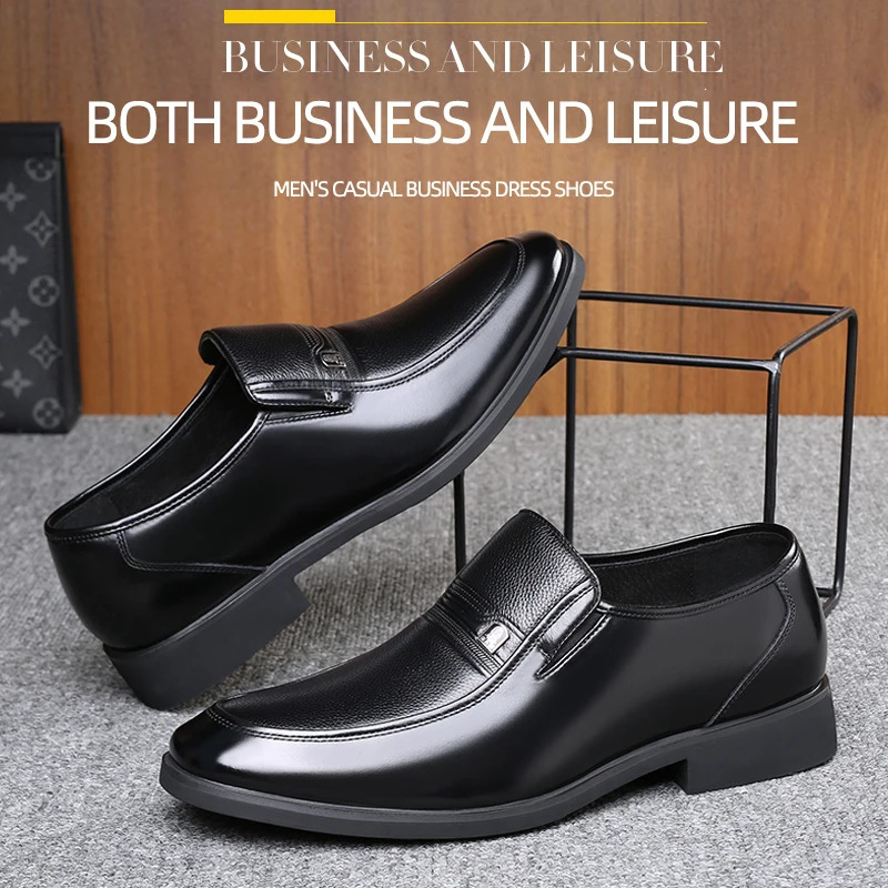 Laurentu mens leather shoes with an increase of 6 centimeters in internal height and cowhide breathable business dress shoes with a key commitment 241