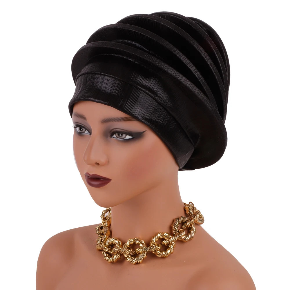 2024 Elegant Spiral Beret for Women Afrcian Lady Head Wraps Female Berets Turban Nigeria Headpiece Wedding Party Gele 241009