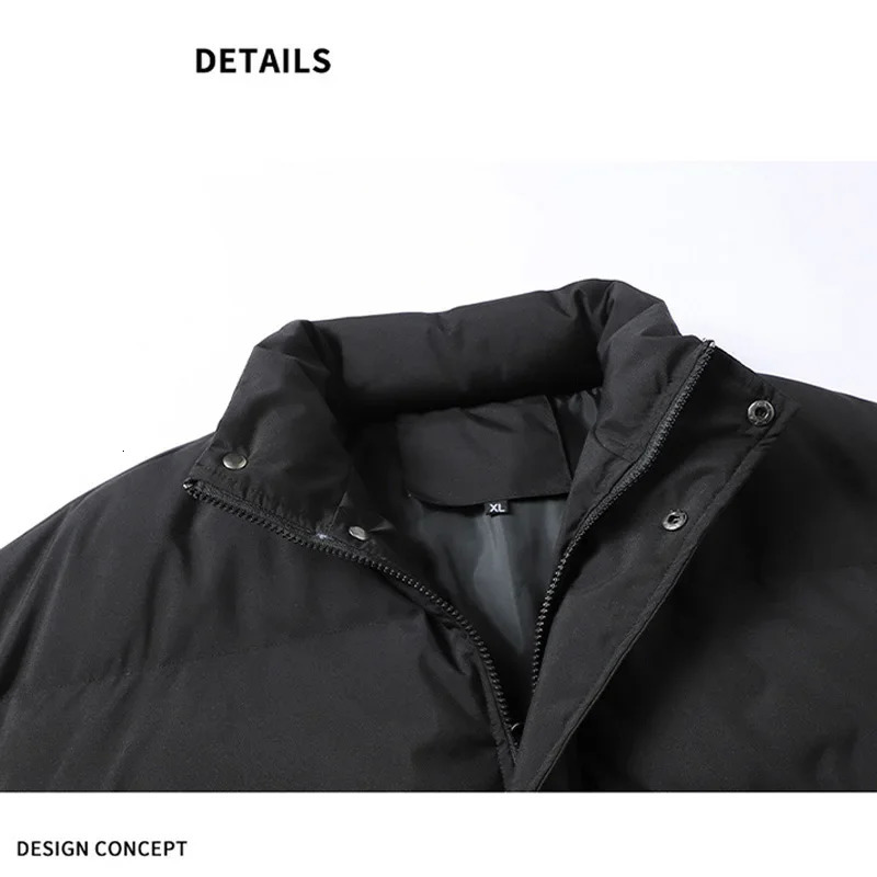 Men Thick Winter Jackets Casual Warm Parkas Solid Color Puffer Jacket Cottonpadded Coats Fashion Outwear Mens Clothing Top 241010
