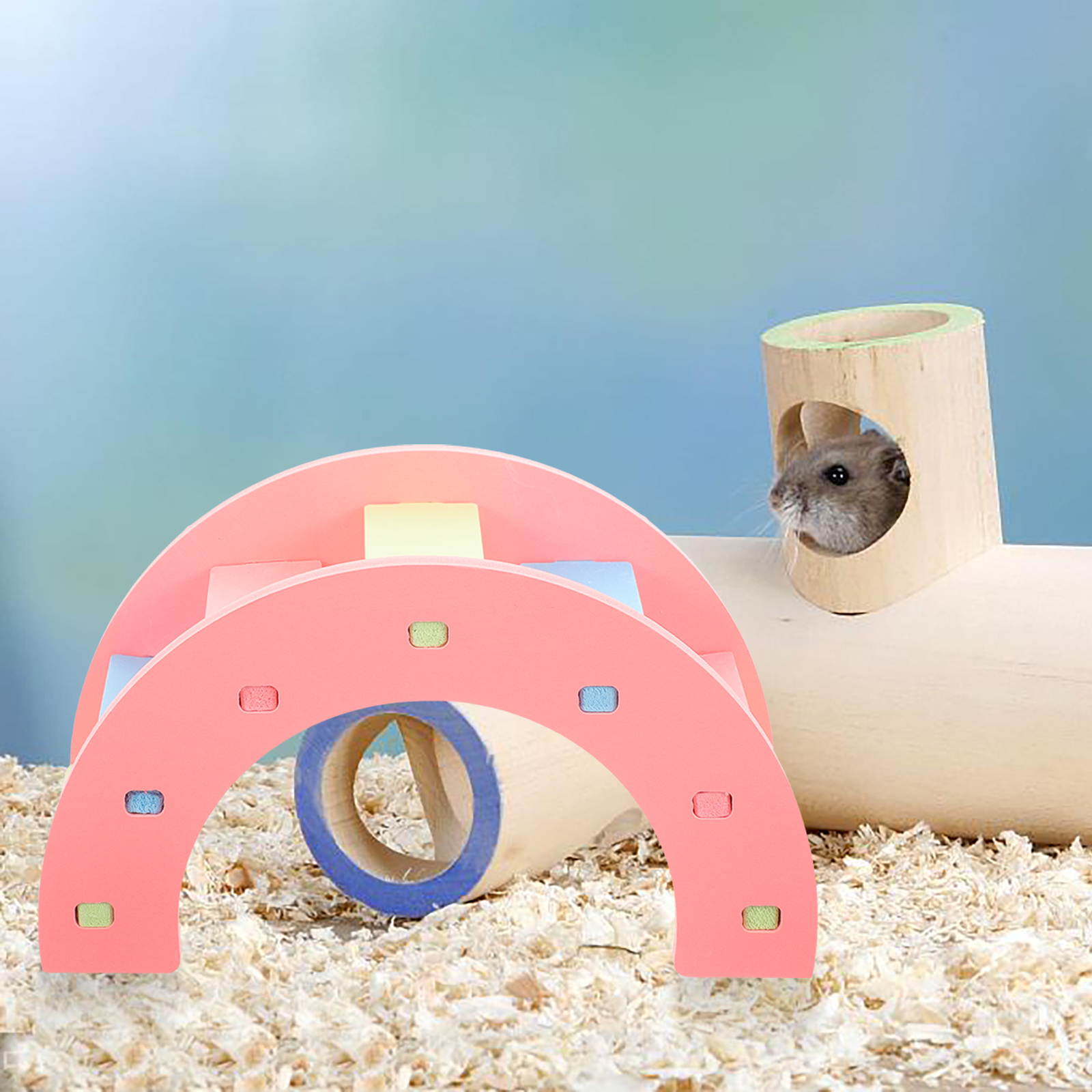 Hamster Toy Arch Bridge Climbing Pet Chinchilla Toys Parrot Platform Rat Ladder Chevron Board Guinea Pig
