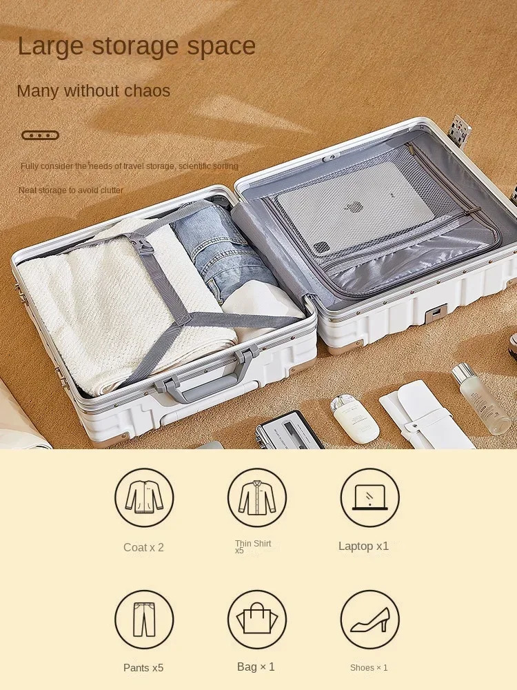 Cabin Password 18 20 Trolley Case Small Lage with USB Cup Phone Stand Travel Bag Suitcase 241007 4