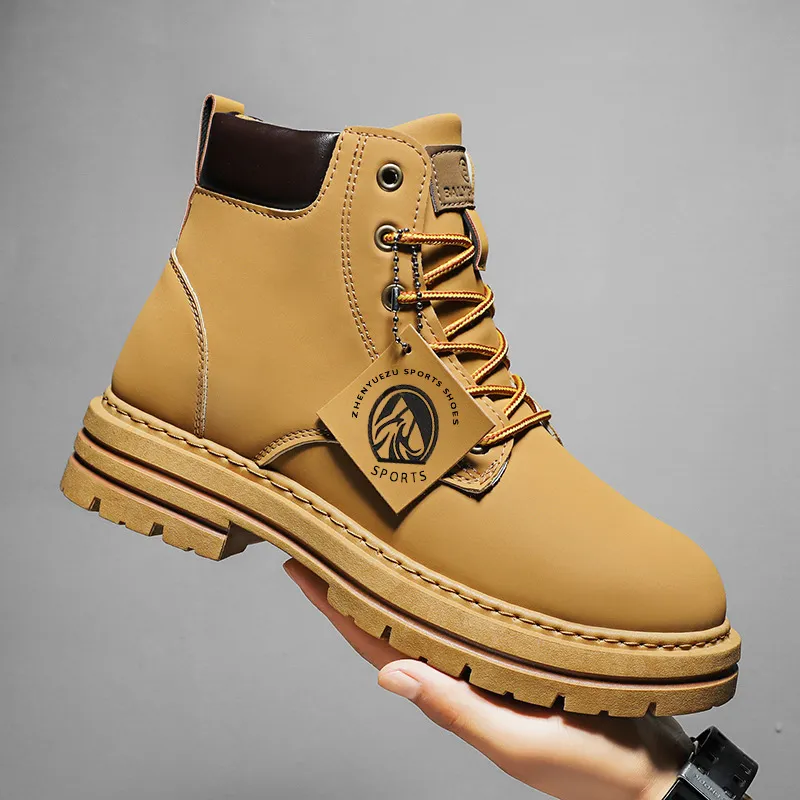 2024 Winter Boots New Mens Trendy Thick Bottom Martin Boots Free Shipping Mens Ankle Boot