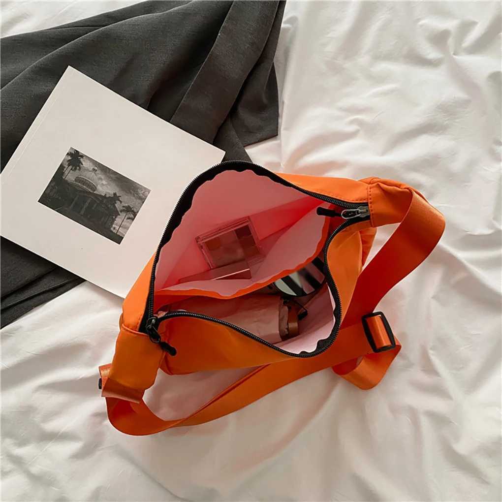 Casual Nylon Chest Stray Cross Bag Solid Color Womens Bag Waist Half Moon Belt Bag Fanny Bag Shoulder Bag Handbag M241014