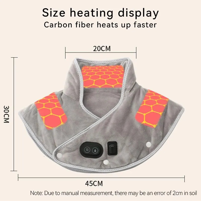 Electric heated shoulder and neck massager three gear compression Cervical Shawl hand warmer USB shoulder and neck back relaxation bracket 241011