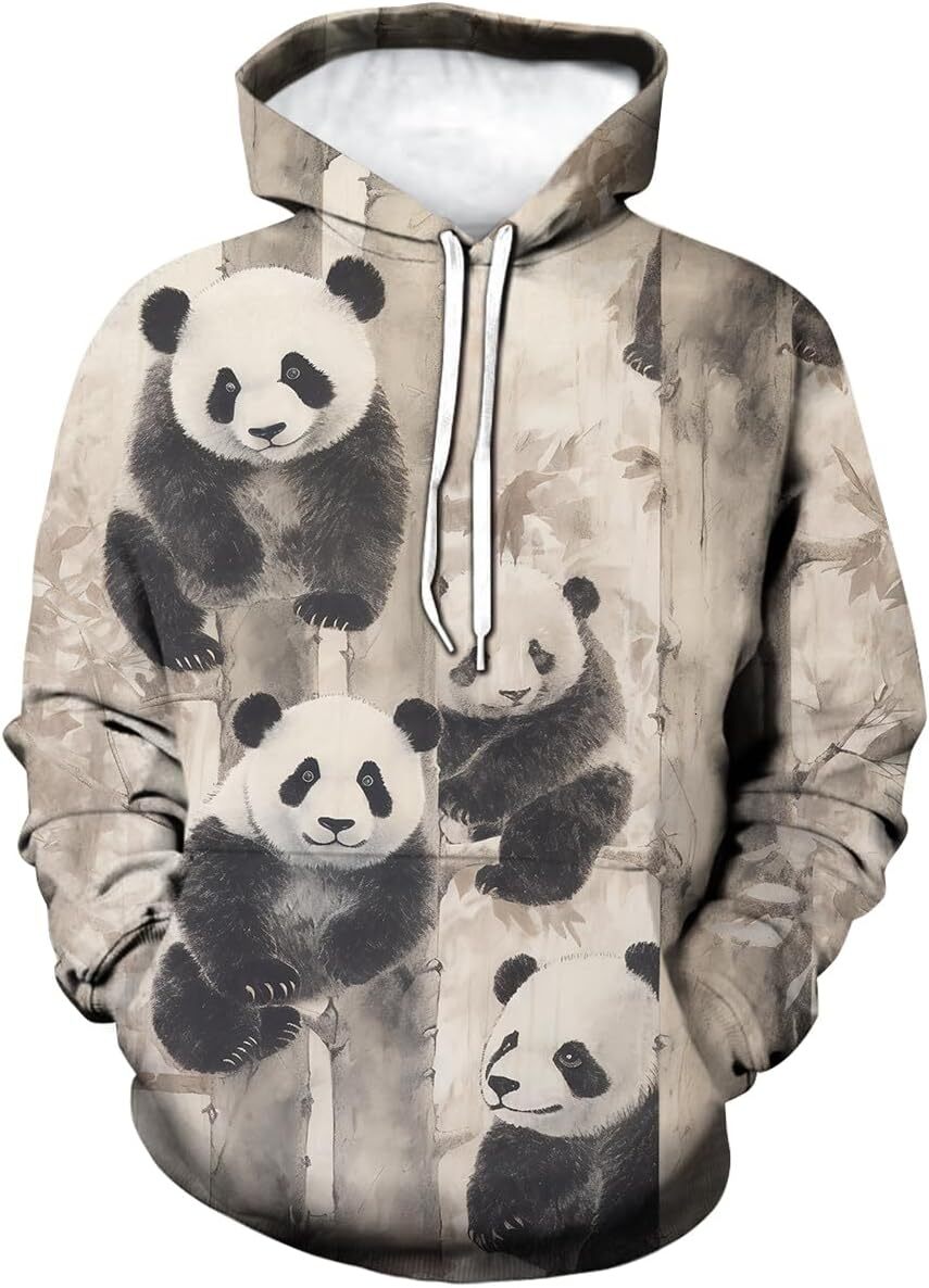 Hoodie for Mens Womens Funny Panda Bear Animal Cool Graphic Unisex Sweatshirts Pullover Hoodie Hooded Graphic Hoodies sweatshirt Trendy Fashion