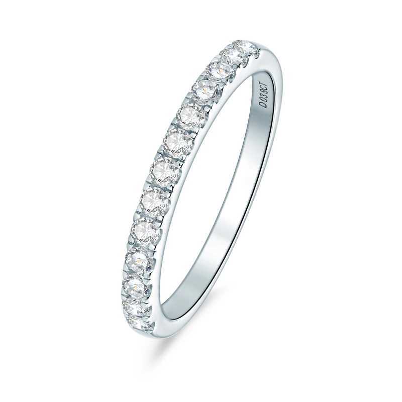 ANZIW 2 Carat All Moissanite Ring Bridal Sets Silver 925 Solitaire Engagement Wedding Rings Stackable Eternity Bands for Women