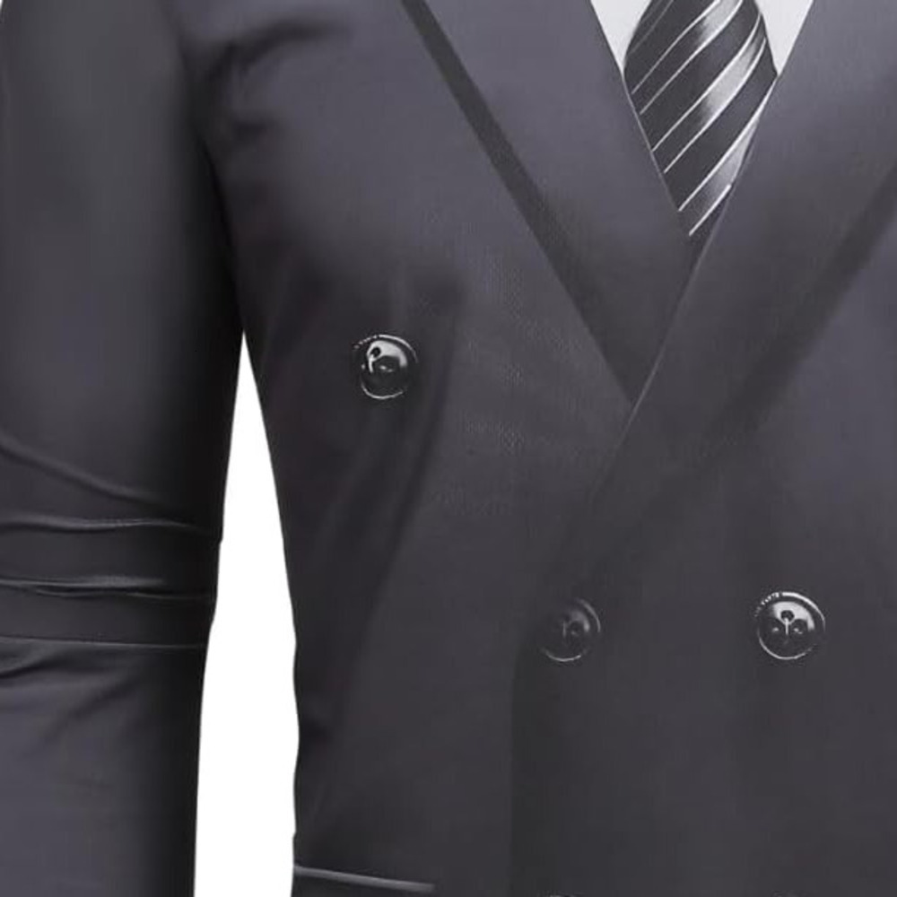 Long Sleeve Shirts for Men sweatshirt GRATJCIN Men's 3D-Print Realistic Suit Tuxedo Long Sleeve T-Shirt T shirt Tee Streetwear Casual tops clothe