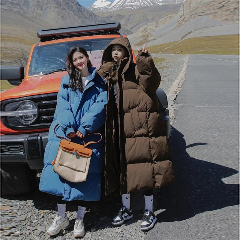 Down Coats Long-style Cotton Dress Korean Version Large Size Korean Fashion Jackets Winter Heat Parka Feminina 241010