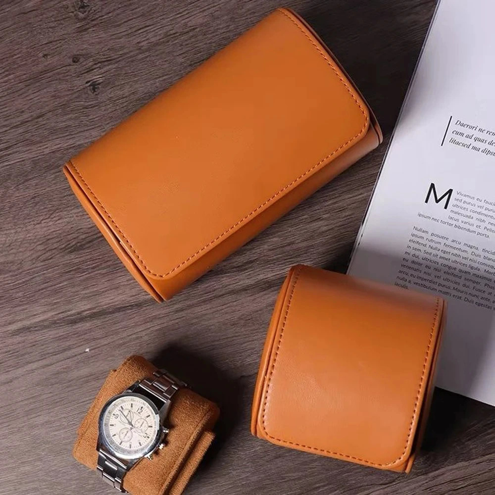 Mens Watch Roll Travel Case Manager with 1/2/3 Slot Display Storage Portable Watch Roll PU Leather Case 241011