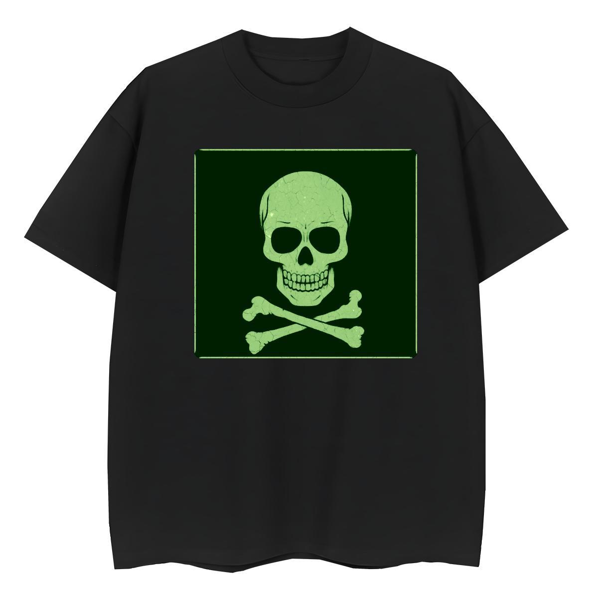 2024 Casual T-Shirts 100% Cotton 230g Round Neck Short Sleeve Beach skull Tshirt for Man Woman Loose Custom Printed Tee Shirt