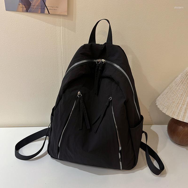 2025 NEW Backpack Live Supply Factory Direct Simple Leisure Travel Solid Color Internet Red Explosion Large Capacity Student Shoulder Bag zhanyishengl