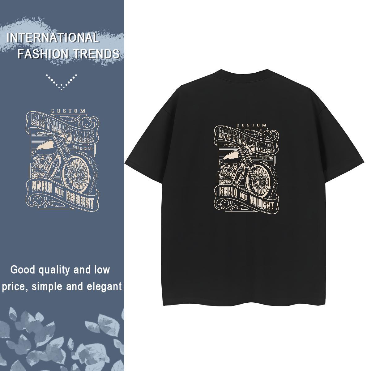 Stylist T-Shirts for Women 230g Cotton O-Neck Short Sleeve Casual Motorcycle Lady T shirt Designer Skull Tops