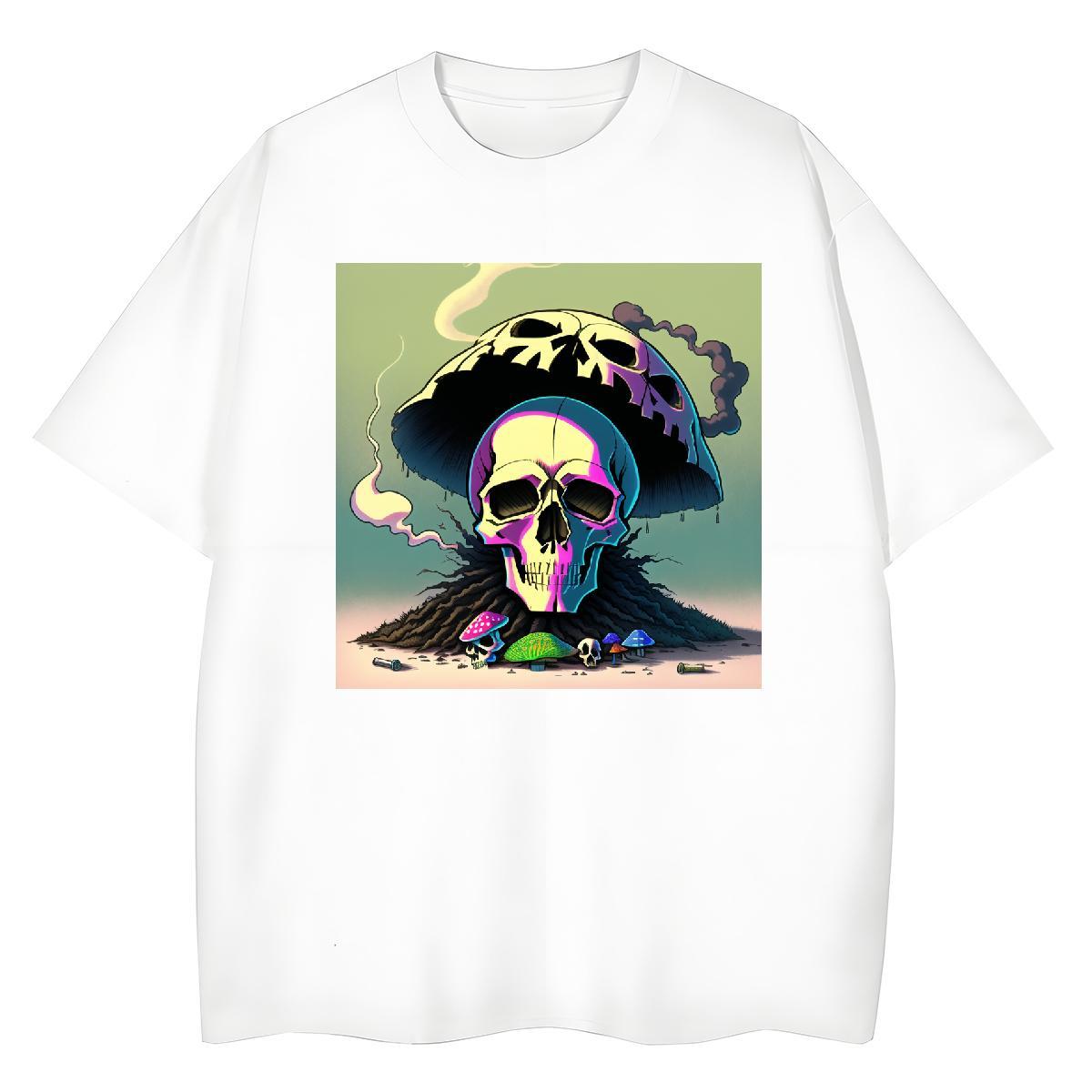 Classic T-Shirts for Women 230g 100% Cotton O Neck Short Sleeves Casual skull Womens Tshirts Wholesale Anime Clothes Shirt