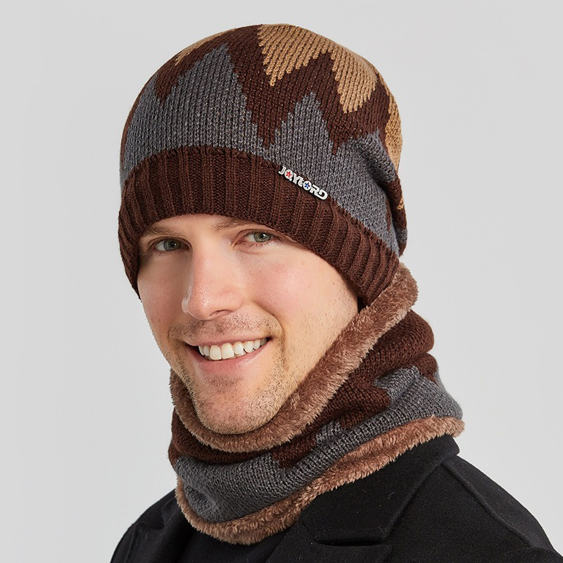 Cross Border Outdoor Men's Winter Flame Knitted Wool Hat Fashionable and Versatile Warm Cycling Windproof Hat Wholesale