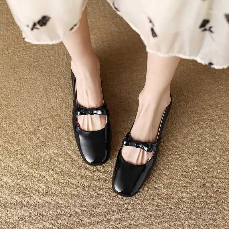 Womens Shoes New 2024 Autumn Low Heels Bowknot Shallow Cut Ballet Single Shoes Womens Mary Jane Shoes Ladies Zapatos De MujerLX241014