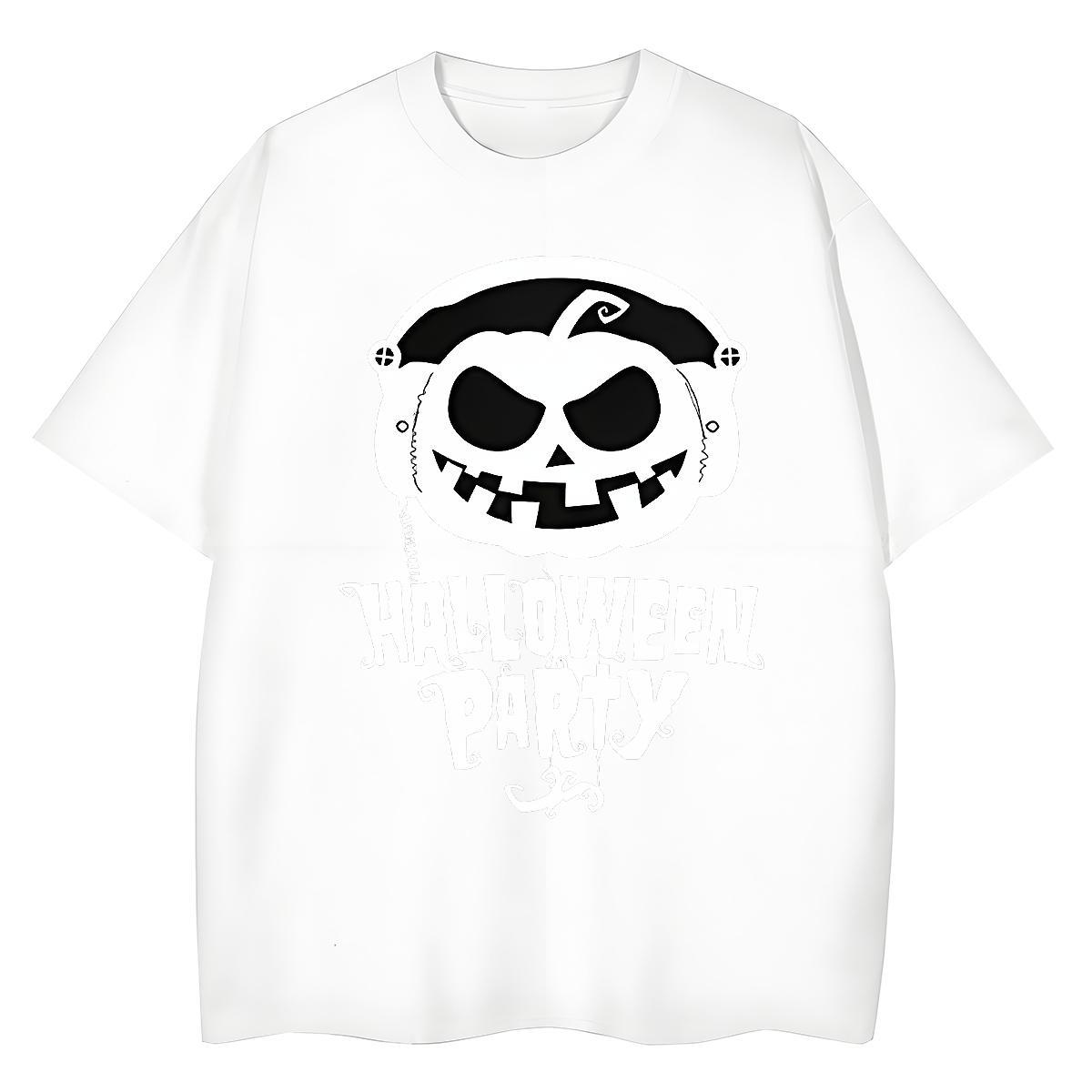 Casual New T-Shirts 100% Cotton 230g Breathable High Street Hip Hop skull Couples T Shirts Lady Anime Tee Shirt