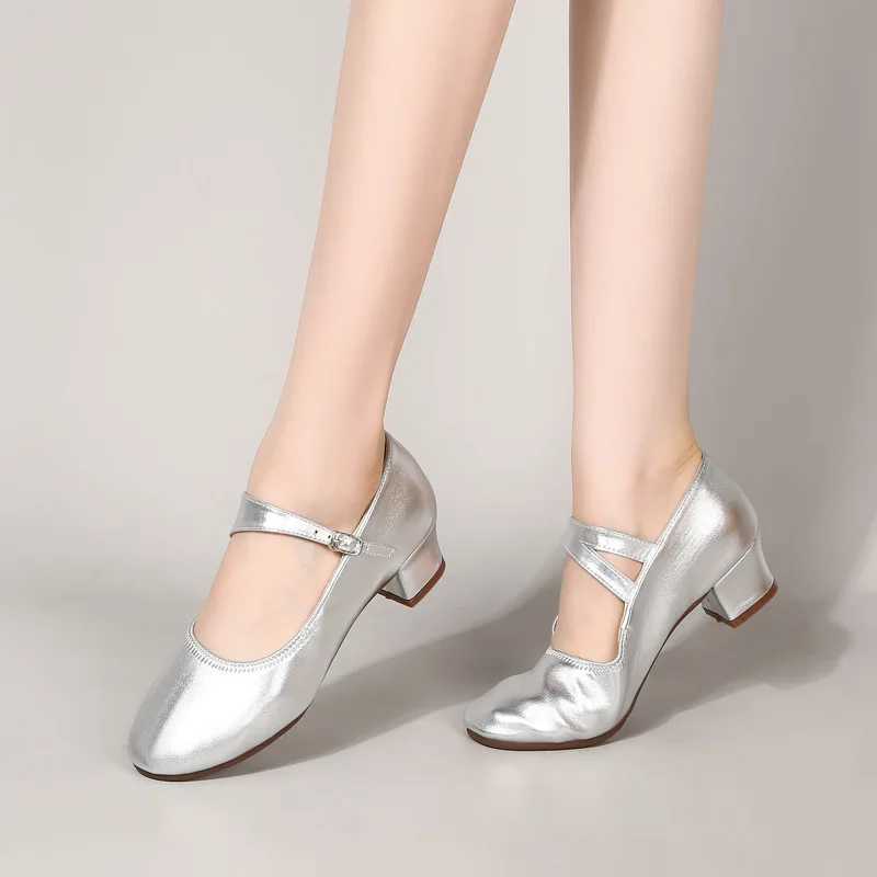 Sweet Girls Mary Jane Pumps Shoes for Women 2024 New Round Toe Ankle Warp Gold Sliver High Heels Woman Dress Shoes Plus Size 42LX241014