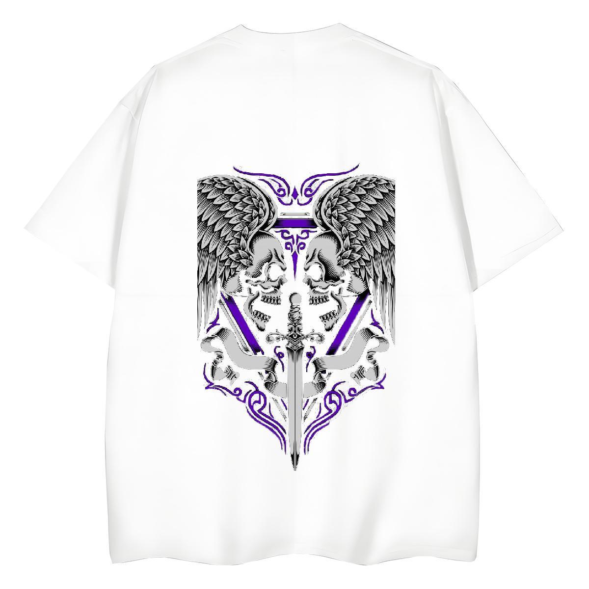 Fashion New T Shirt For Woman 230g Cotton Breathable Soft Sports Street Wear skull Women Tshirts Unisex Customized Print Tees Shirts