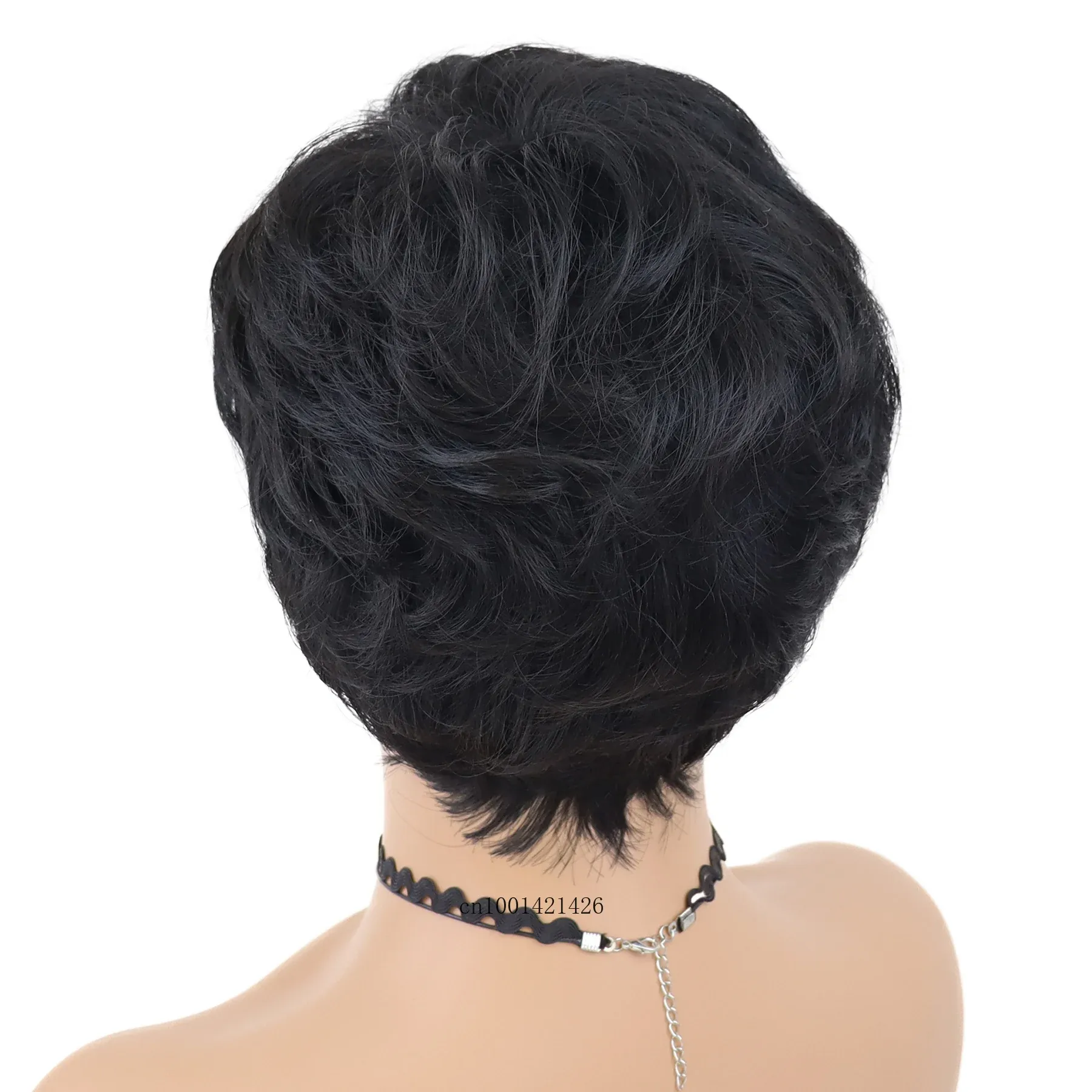 Women's casual style synthetic wigs for everyday use Natural wigs with bangs glueless wig Mommy wigs Brown mixed colors