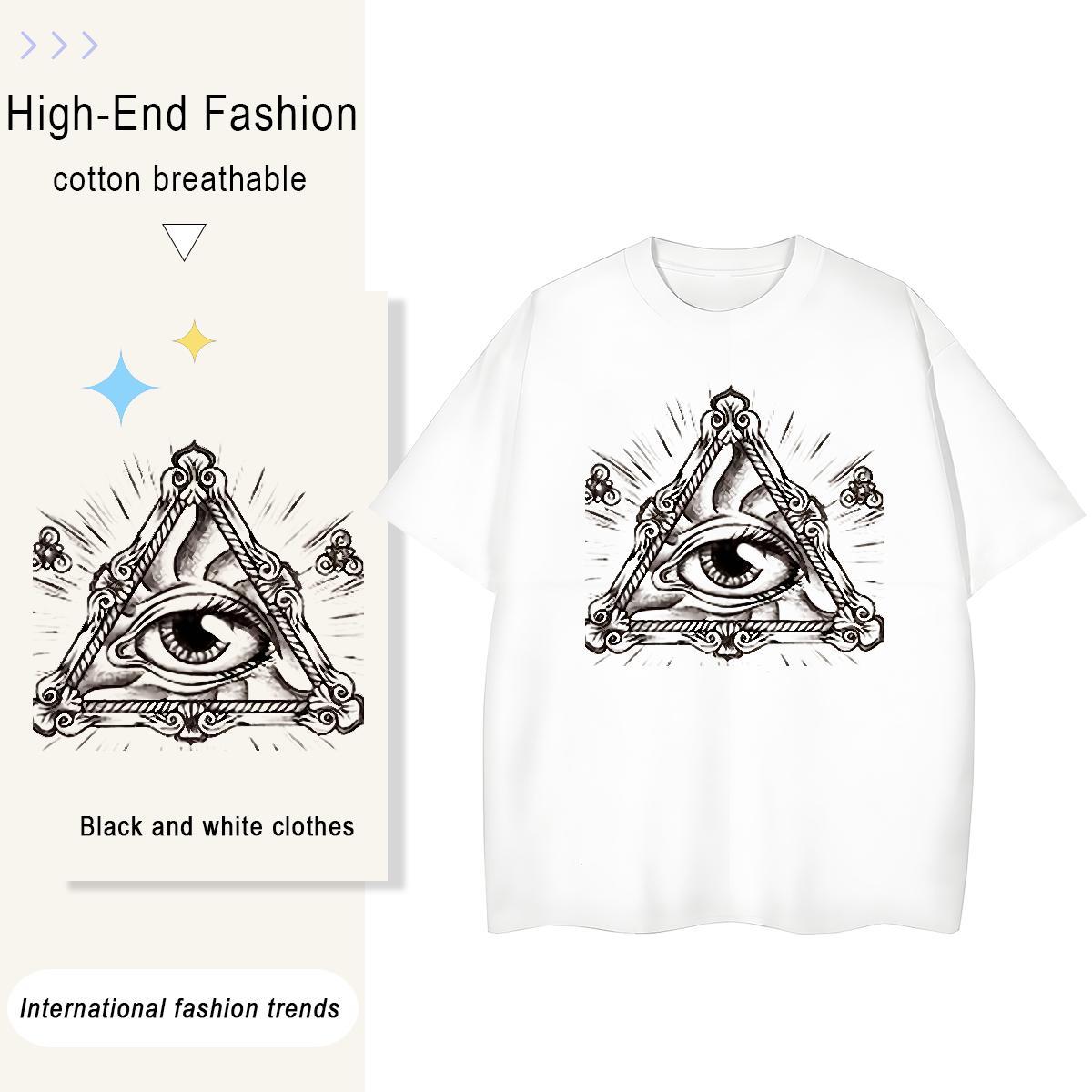 2024 Designer T shirt 230g 100% Cotton Round Neck Short Sleeve Hip Hop eye of the devil Unisex Tshirts Nice Anime Oversized Clothings