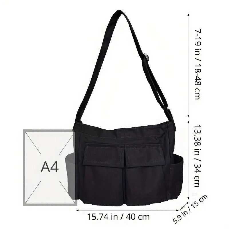 Womens retro handbag canvas youth shoulder bag messenger bag womens casual handbag cross body wallet M241014