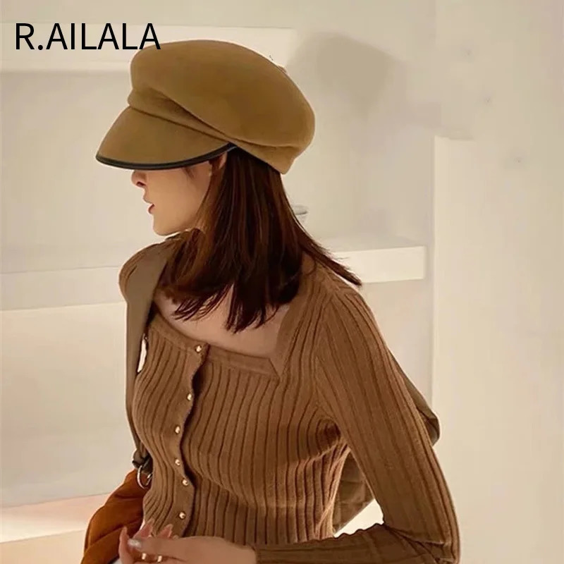 High Quality Fedoras Casual sboy Retro Beret Hat Wild Octagonal Cap Vintage Ivy Hats Gorras Gatsby Flat Hat Women Visors Cap 241009