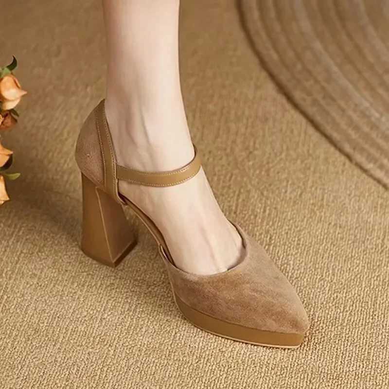 Mary Jane Pumps for Women Sandals High Heel Ankle Buckle Summer Party Baotou Womens Shoes Zapatillas Mujer 2024LX241014