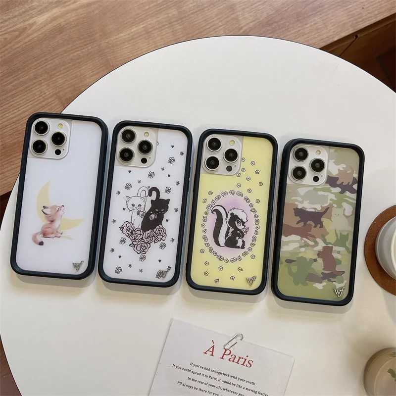 New Arrival Wildflower 3D Animal Skunk Fox Phone Case iPhone 16 15 14 13 12 Pro Max Plus 14 Pro 15 Pro Fabric WF Cute Cartoon Cover Funda Z241012