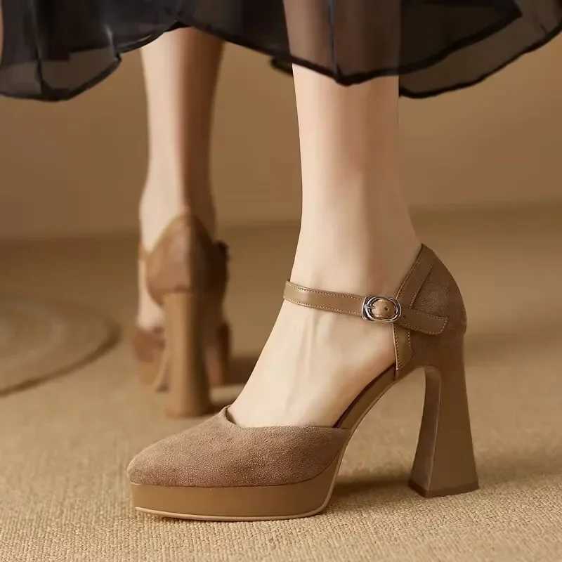 Mary Jane Pumps for Women Sandals High Heel Ankle Buckle Summer Party Baotou Womens Shoes Zapatillas Mujer 2024LX241014