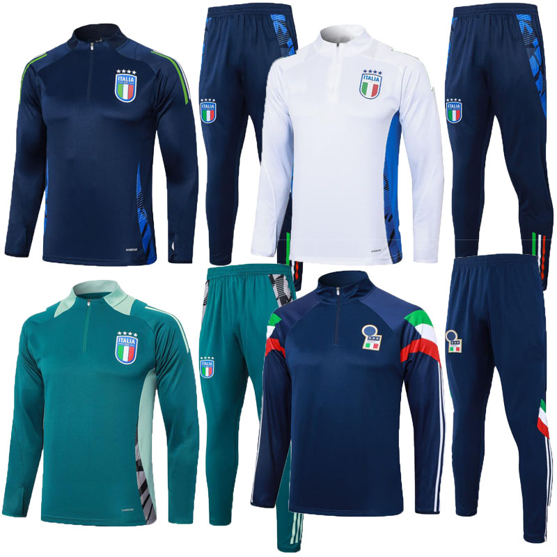 NEW 2023 2024 italy tracksuit mens kids soccer jersey kit Italia Soccer Sets 22 23 24 Full zipper football training suit tracksuits jacket chandal futbol survetement