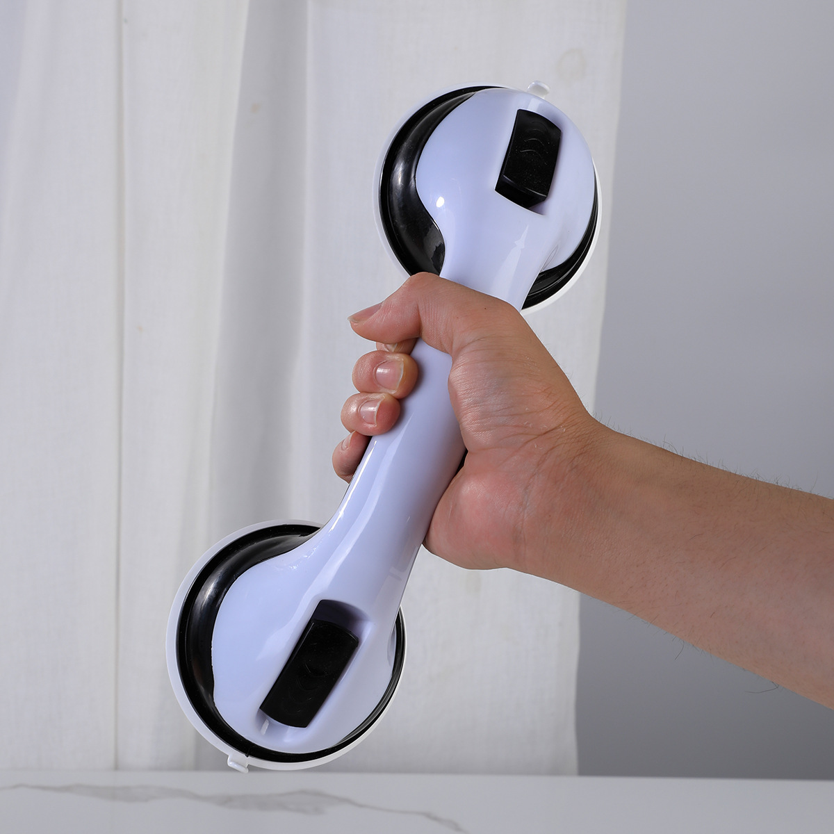 Custom new bathroom handrail punch free toilet handle safety non-slip railings strong suction cup handle