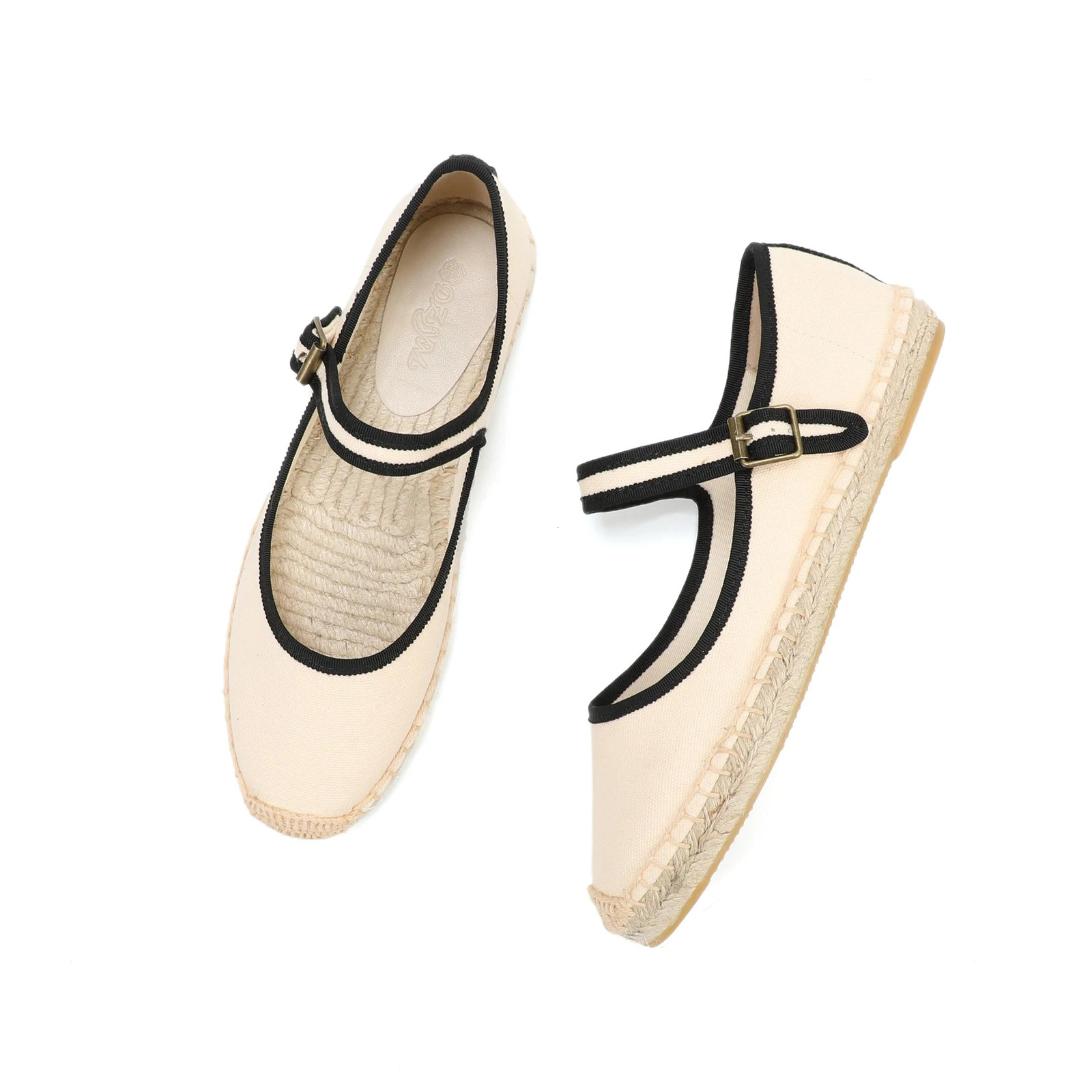 Stylish Mary Jane Espadrilles Womens Flat Shoes New with Breathable Canvas Upper ladies loafers 241014