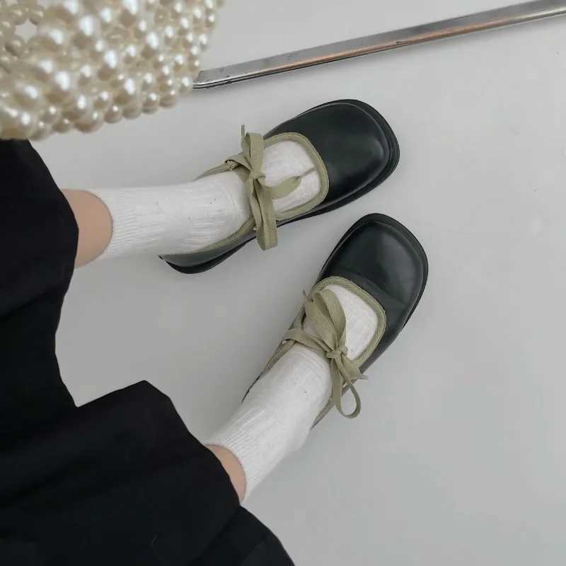Casual Low Heel Leather Shoes for Women Round Toe School Mary Janes Pumps Fashion Shallow Dress Shoes Soft Sole Single ShoesLX241014