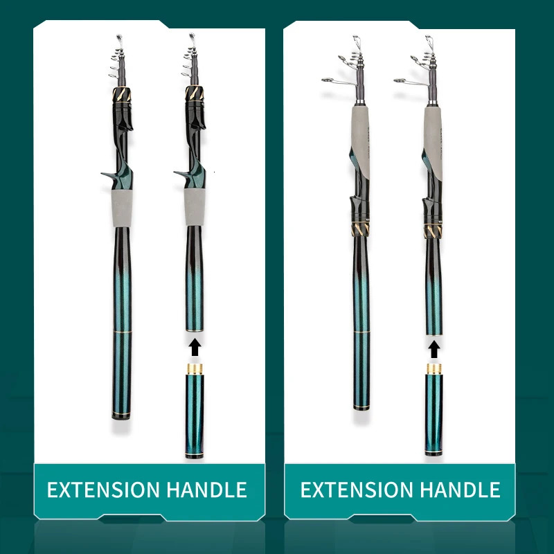 CEMREO mini travel fishing rod 37cm portable short carbon fiber telescopic rod 1.8m/2.1m easy to carry fishing rod RS type 241008
