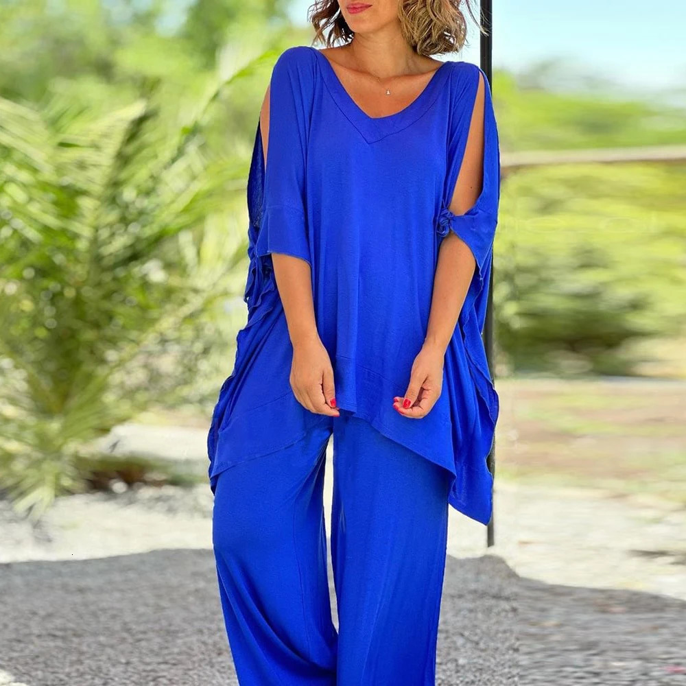 Plus size womens set loose casual pants wide leg two-piece set autumn set oversized zipper topTrous womens clothing 240930