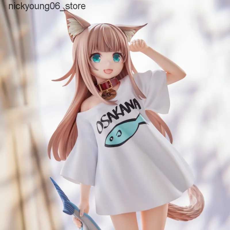 Action Toy Figures 19CM Anime Figure My Cat Is A Cute Girl Sexy White Shirt Standing Good Morning Model Doll PVC Gift Collection Action Toy L240910