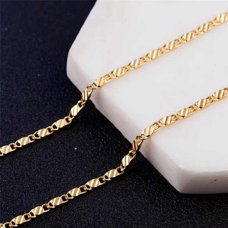 Exquisite Fashion 925 Silver 18K Gold Filled Necklace For Women Men Size 1630 Inch Jewelry Chain Wholesale y240919