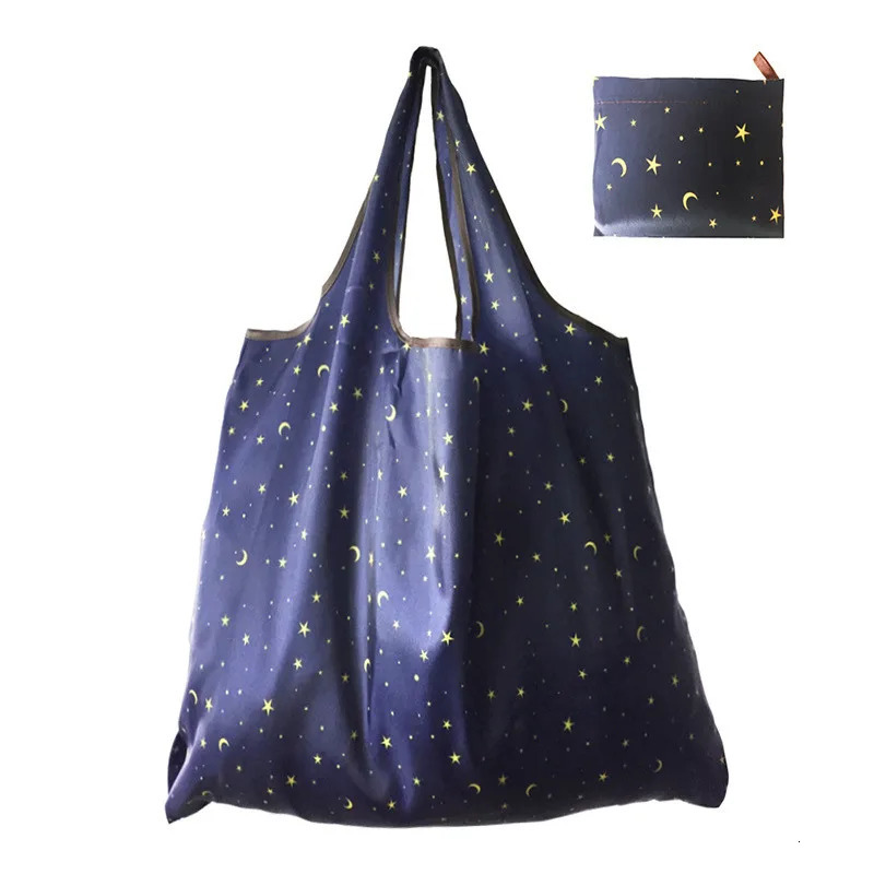 Nylon Foldable Recycle Shopping BagEco Friendly Ladies Reusable Tote Bag Floral Fruit Vegetable Grocery Pocket 241011