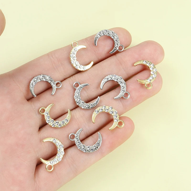 20pcs s Decor Crescent Shape Charms for DIY Muslim Islam Ramadan Jewelry Simple Trendy Necklace Earrings Moon Pendants 241010