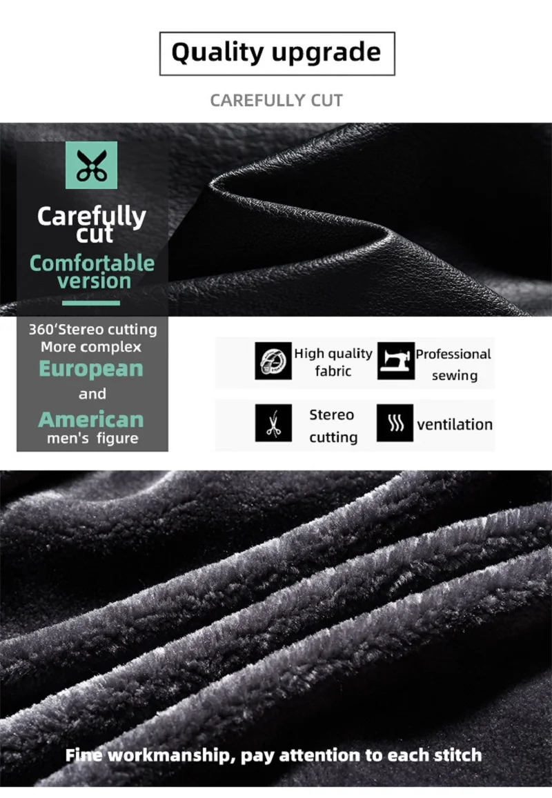 2024 Men Faux Leather Jacket High Quality Casual Zipper Fleece Warm Coats Winter Men Vintage Motorcycle Leather Jacket Men S-4Xl 241011