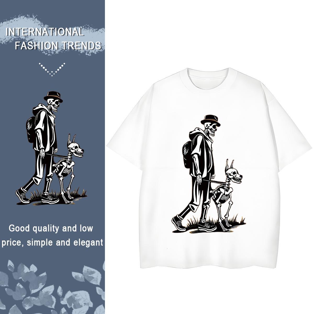 Custom Womens T Shirts 230g 100% Cotton Short sleeve Soft Casual Daily Wear skull Women Tshirts Designer Nice DIY Printed Tops Shirt