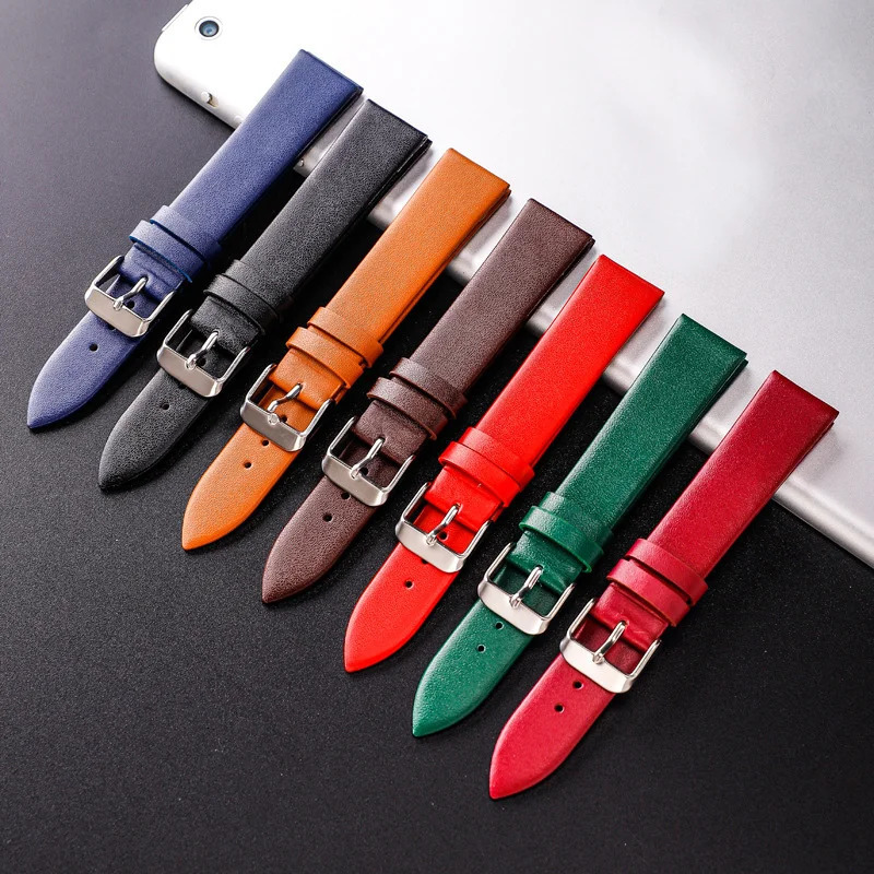 10mm 12mm 14mm 16mm 18mm 20mm 22mm Watch Band Cowhide Leather Strap Accessory High Quality Watchband Bracelet 241010