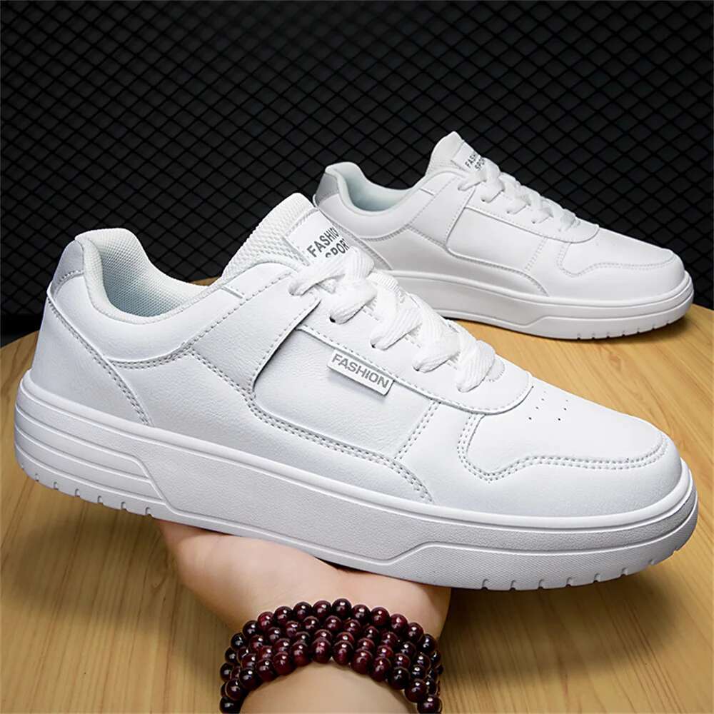 Number 43 Natural Leather Brand Sneakers Men Vulcanize Casual Sports Shoes Trainers Mens New Season Skor Out