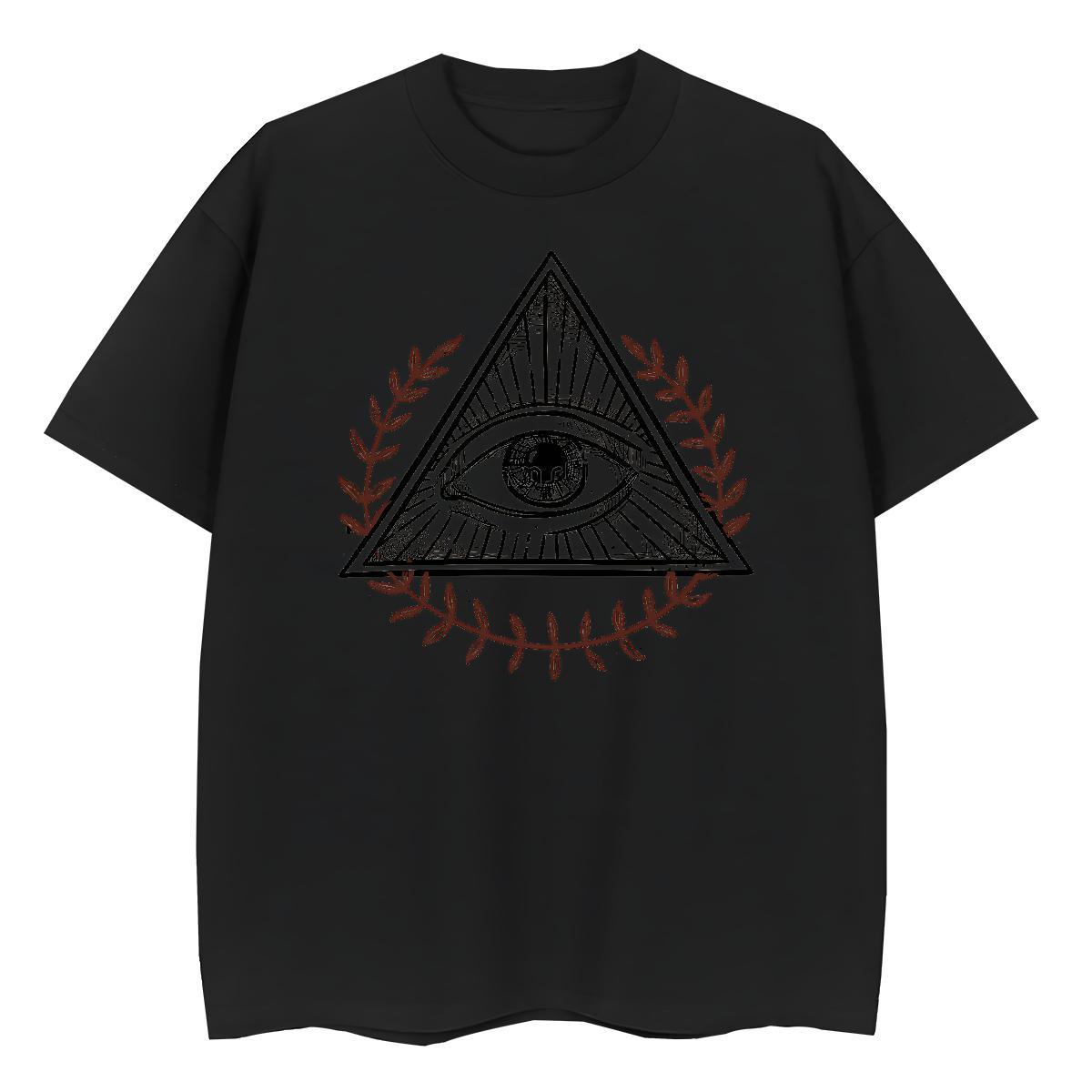 TOP Quality T Shirts Women 100% Cotton 230g Breathable Crew Neck Sport eye of the devil Unisex Tshirts High quality DIY Printed Top Tees