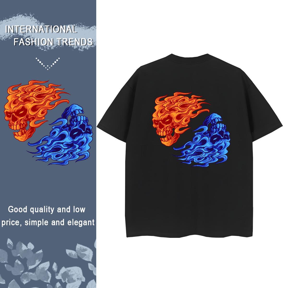 New Arrival T Shirts Women 230g Pure Cotton Breathable Short Sleeve Casual Daily Wear skull Lady T shirt Wholesale Cartoon Printing L-4XL Tee Shirt