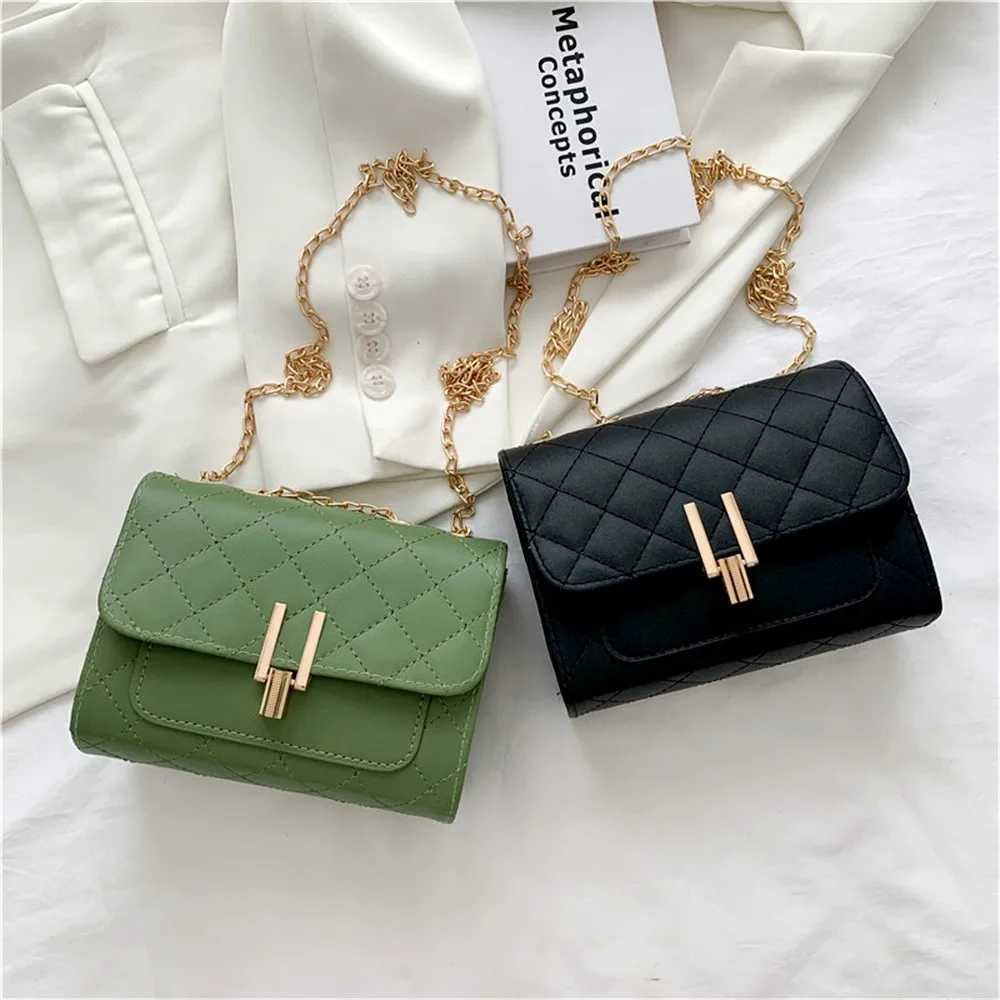 Fashion Summer Womens Shoulder Bag Korean Edition Pu Leather Texture Chain Diamond Handbag Messenger Bag Cross Body Phone Bag M241014