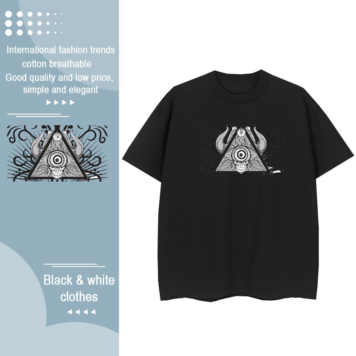 Casual New T-Shirts for Women 230g Cotton Breathable Soft Home Outdoor eye of the devil Women Tshirts 5A DIY Anime Tops Shirt